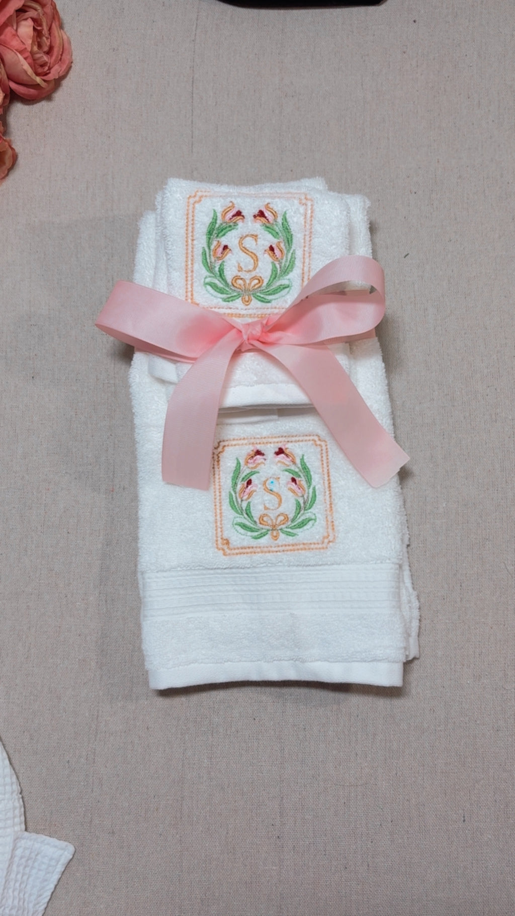 Towel embroidery